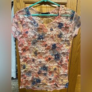 Multicolored floral blouse